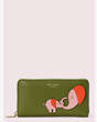 Kate Spade,appliqué tiny zip-around continental wallet,Lichen Multi