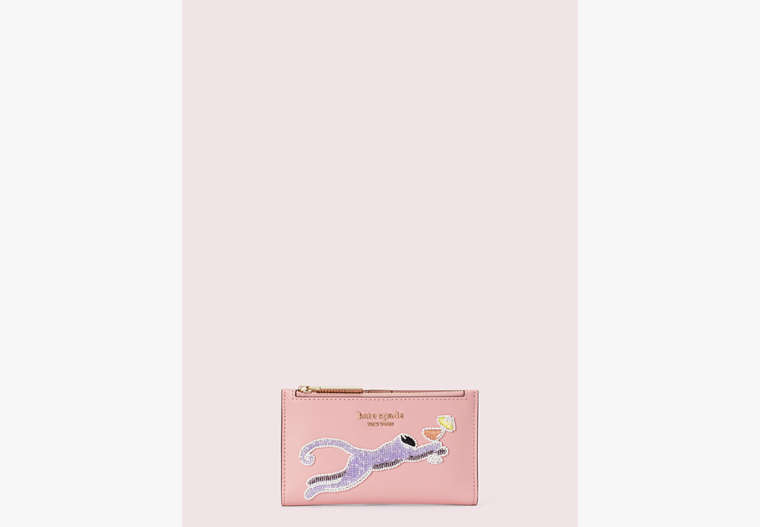 Kate Spade,safari small slim bifold wallet,Rococo Pink