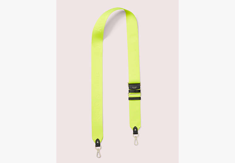 Kate Spade,make it mine thick neon logo webbed crossbody strap,Neon Yellow