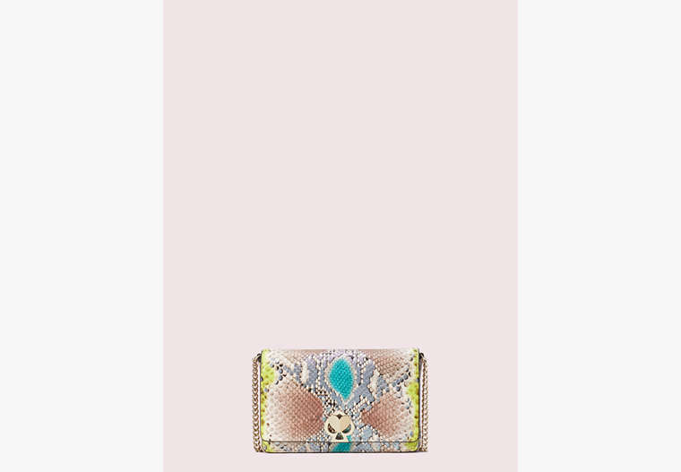 Kate Spade,romy python-embossed chain wallet,Yellow Multi