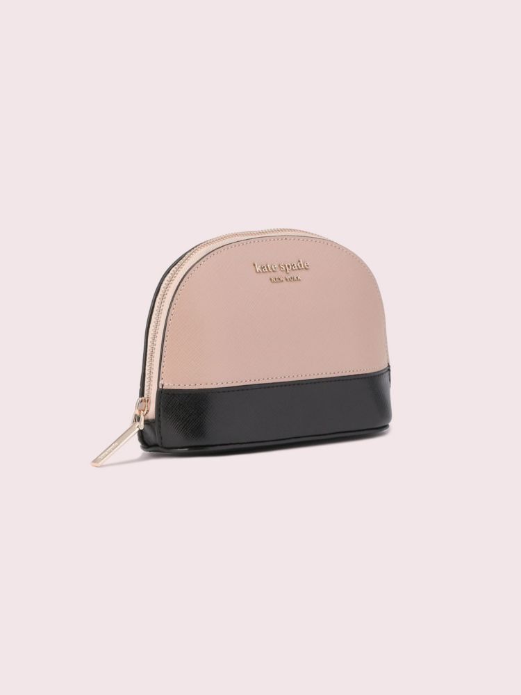 Kate Spade,スペンサー スモール ドーム コスメティック ケース,全てのアウトレット,ウォームベージュ/ブラック