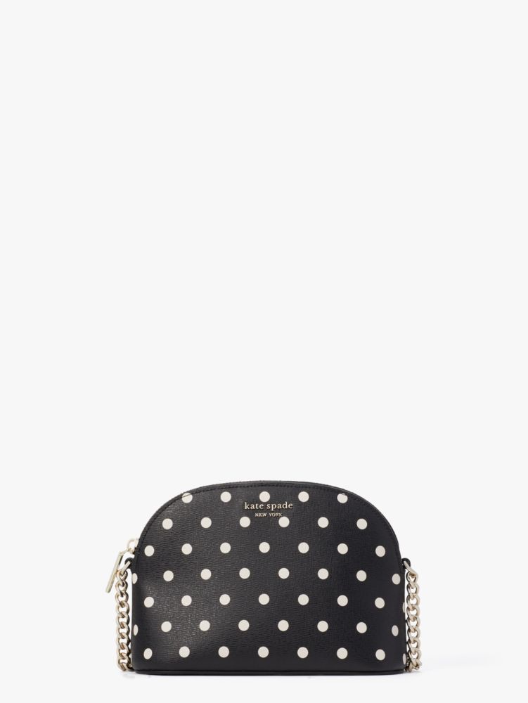 Black Multi Spencer Cabana Dot Small Dome Crossbody