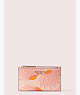 Kate Spade,spencer falling flower small slim bifold wallet,Pink Multi