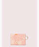 Kate Spade,spencer falling flower mini key-ring wallet,Pink Multi