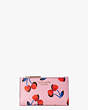 Kate Spade,spencer cherries small slim bifold wallet,Pink Multi
