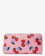 Kate Spade,spencer cherries zip-around continental wallet,Pink Multi