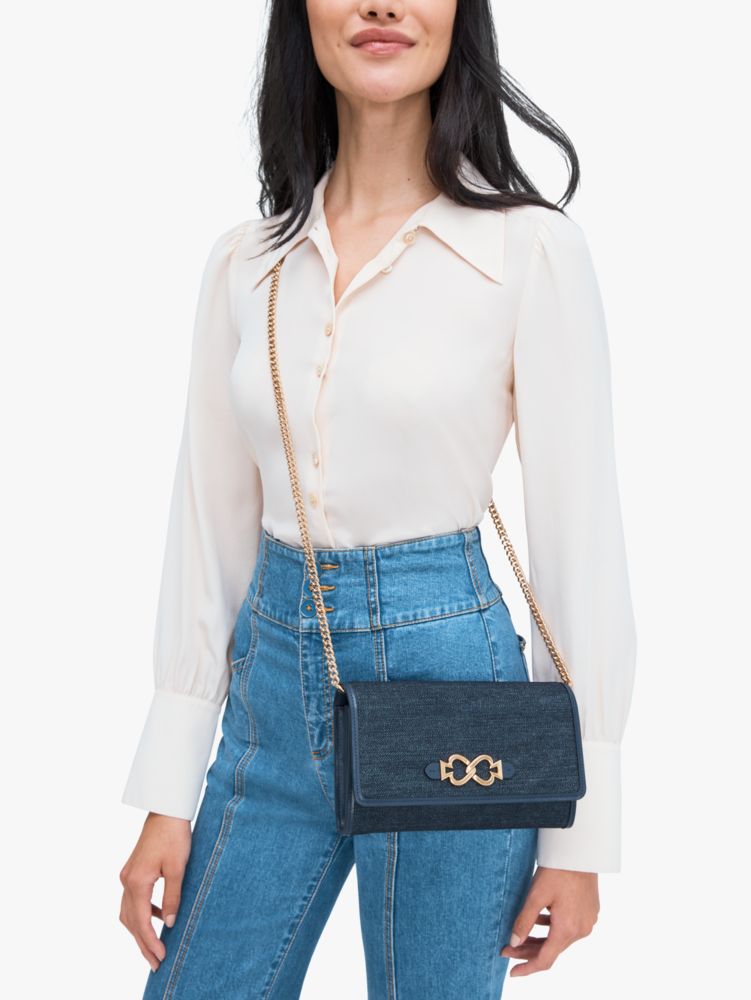 Toujours Denim Chain Clutch Kate Spade BE