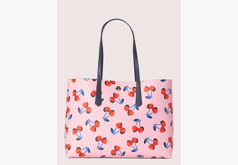 Kate Spade,molly cherries large tote,tote bags,Pink Multi