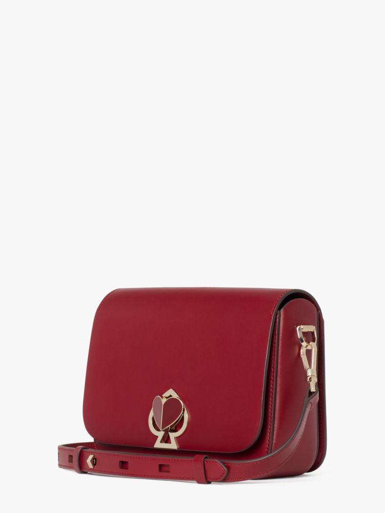 Nicola Smooth Leather Twistlock Medium Crossbody, Red Wine, Product