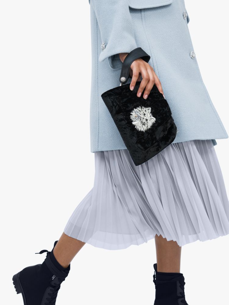 Kate spade velvet online clutch