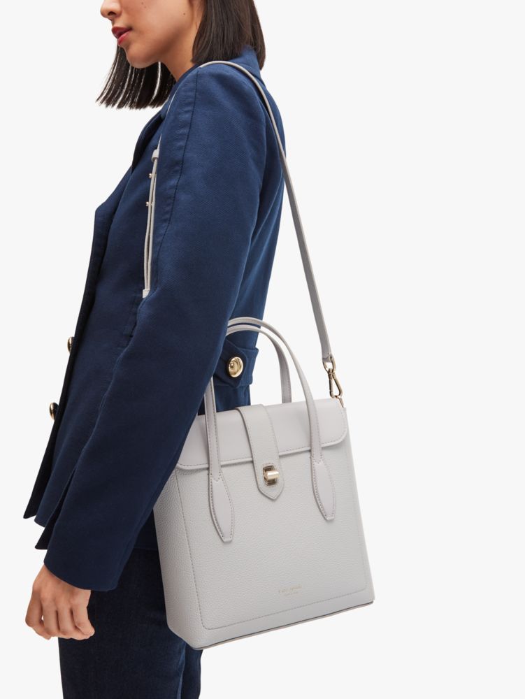Kate Spade,Essential Medium North South Tote,Leather,Satchel,No Embellishment,Work,Gray