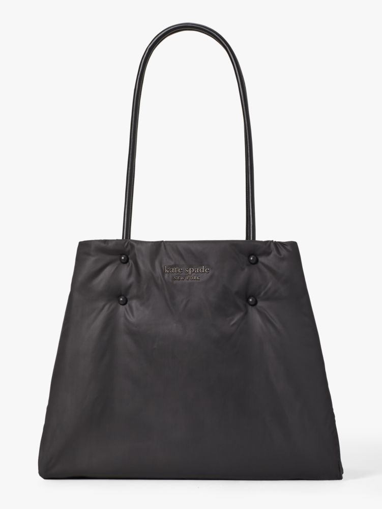 Black Glitter Everything Puffy Large Tote