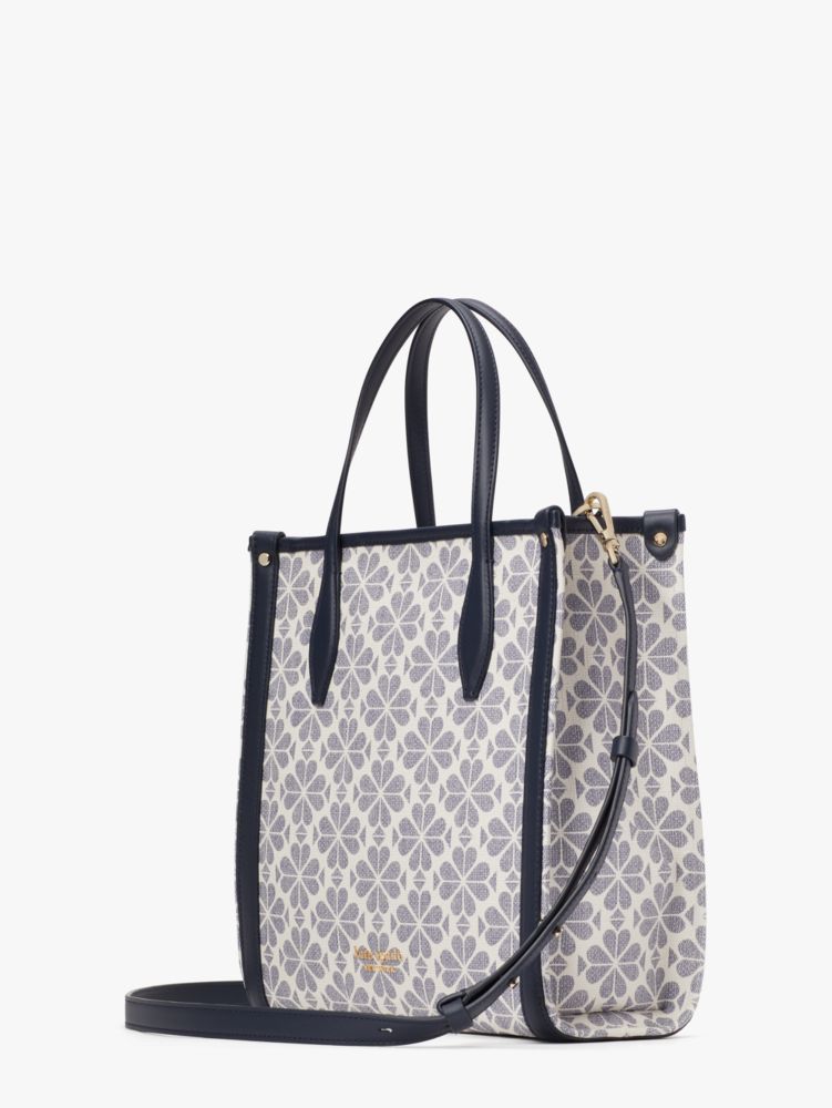 Kate Spade,spade flower coated canvas rowan medium north south tote,tote bags,Medium,Slate Blue Multi