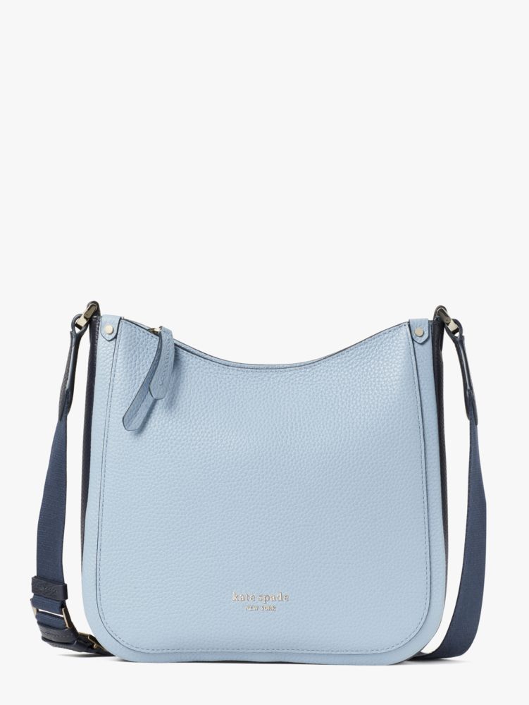 Kate Spade Roulette Messenger Light Blue Leather Crossbody Bag 