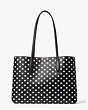 Kate Spade,all day domino dot large tote,tote bags,Black Multi