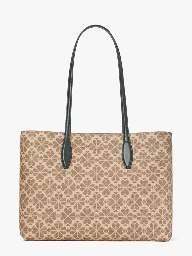 Kate Spade,spade flower coated canvas all day large tote,tote bags,Large,Natural Multi