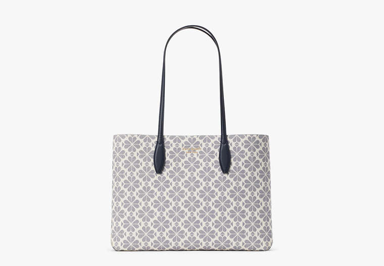 Kate Spade,spade flower coated canvas all day large tote,tote bags,Large,Slate Blue Multi image number 0