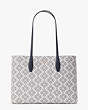 Kate Spade,spade flower coated canvas all day large tote,tote bags,Large,Slate Blue Multi