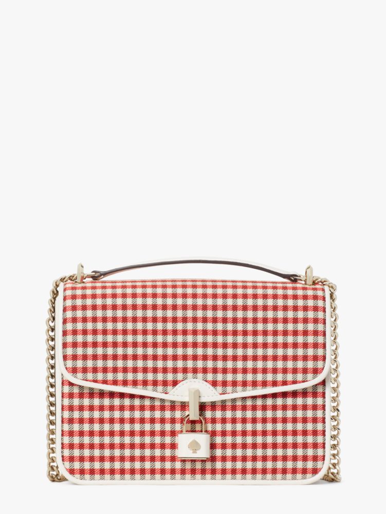 Kate Spade,locket plaid large flap shoulder bag,shoulder bags,Large,