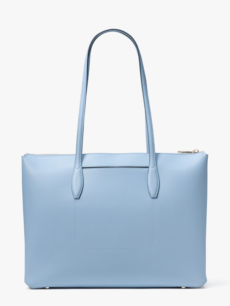 Kate Spade,All Day Large Zip-top Tote,Lining Lining Fabric Content,Leather,Tote,Logo,Metal,Gusset,Gold Metal,Work,