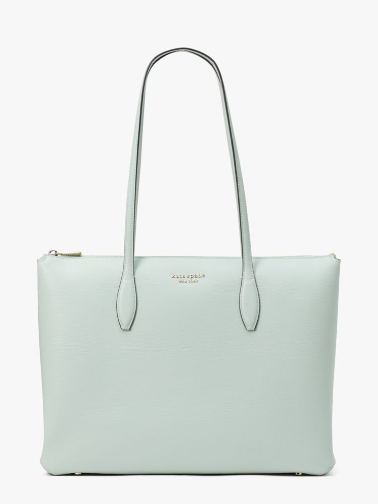 Kate Spade,All Day Large Zip-top Tote,tote bags,Large,Work,Crystal Blue