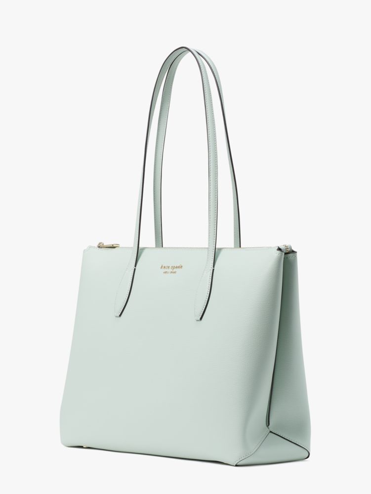 Kate Spade,All Day Large Zip-top Tote,tote bags,Large,Work,Crystal Blue