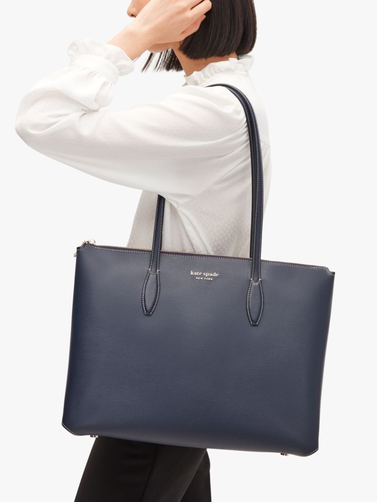Kate Spade,オール デイ ラージ ジップ トップ トート,バッグ,ブレザーブルー