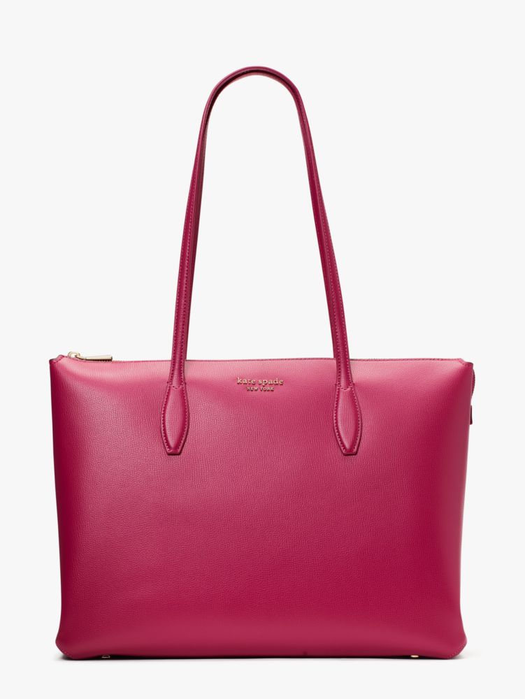 Kate Spade,All Day Large Zip-top Tote,tote bags,Large,Work,Plum Liqueur