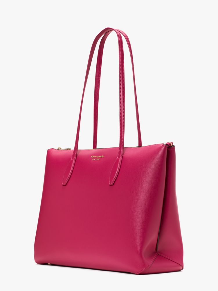 Kate Spade,All Day Large Zip-top Tote,tote bags,Large,Work,Plum Liqueur