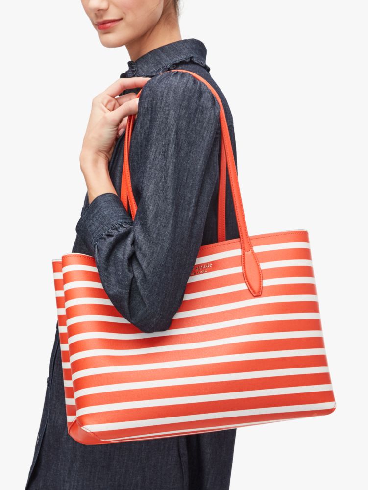Kate Spade,all day sailing stripe large tote,tote bags,Large,