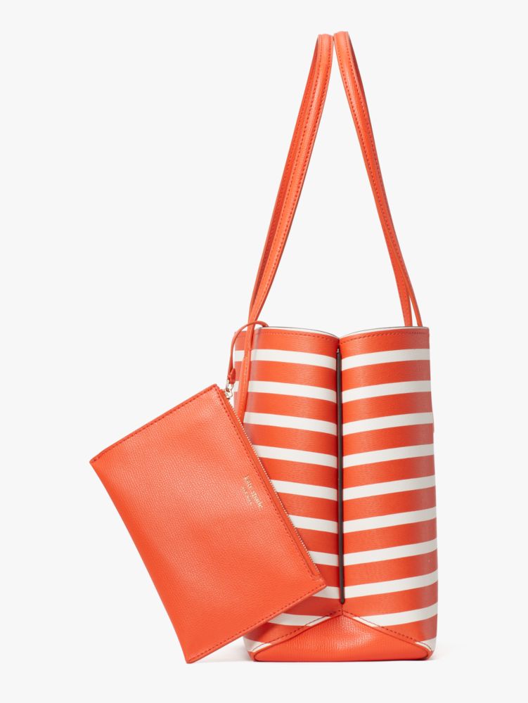 Confête - Newport Striped Fabric Handle Straw Bag