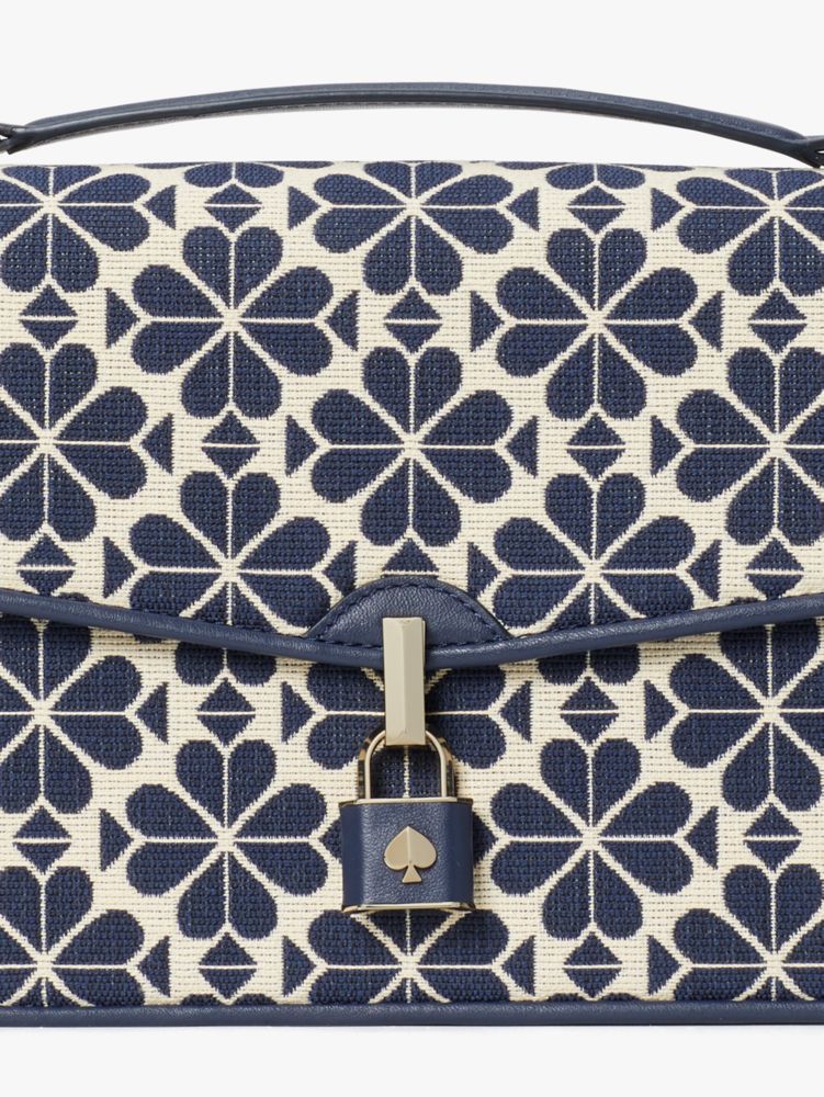 Kate Spade,Spade Flower Jacquard Locket Large Flap Shoulder Bag,