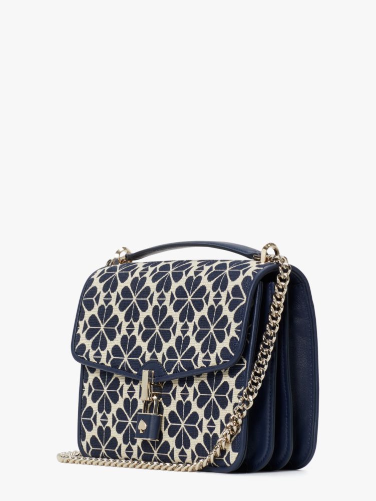 Kate Spade,Spade Flower Jacquard Locket Large Flap Shoulder Bag,