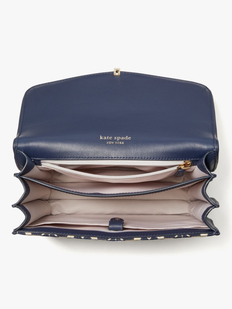 Kate Spade,Spade Flower Jacquard Locket Large Flap Shoulder Bag,