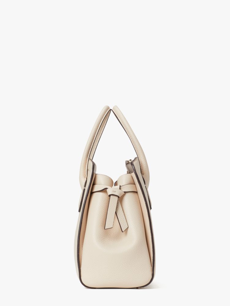 Kate Spade,Knott Medium Satchel,Leather,Satchel,PVC,Logo,Metal,Gusset,Gold Metal,Day Party,