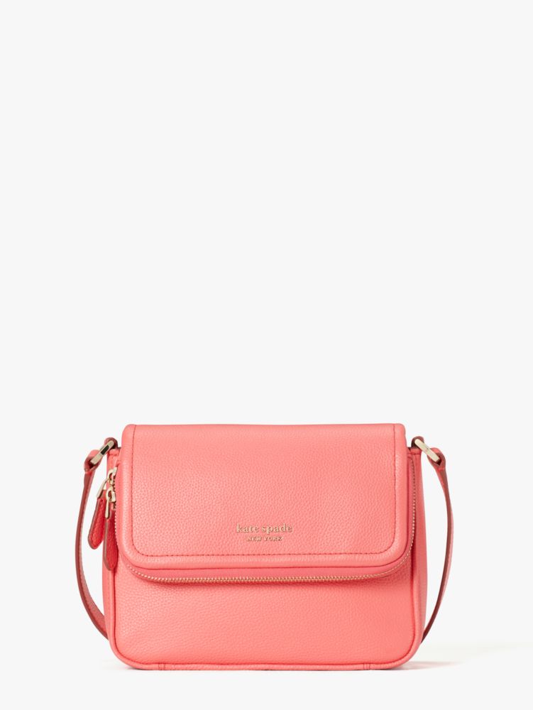 Kate Spade,ラン アラウンド ラージ フラップ クロスボディ,ピーチメルバ