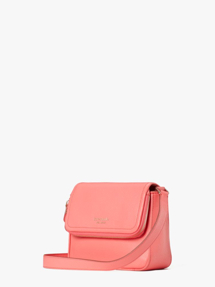 Kate Spade,ラン アラウンド ラージ フラップ クロスボディ,ピーチメルバ