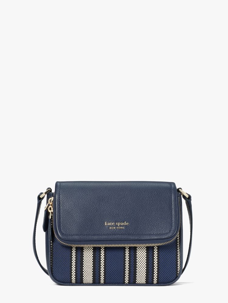 Run Around Canvas Stripe Large Flap Crossbody | Kate Spade Outlet