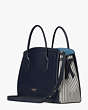 Kate Spade,knott stripe extra-large satchel,satchels,Extra Large,Blazer Blue Multi