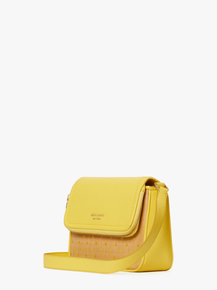 Kate Spade,Run Around Raffia Dot Large Flap Crossbody,