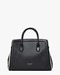 Kate Spade,knott gingham large satchel,satchels,Large,Black Multi