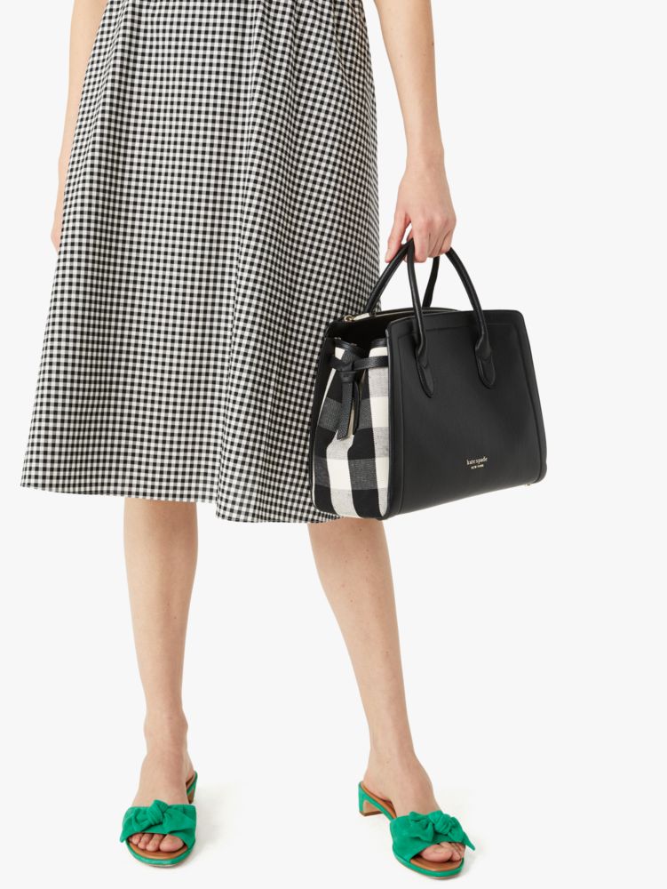 Knott Gingham Large Satchel, , Product
