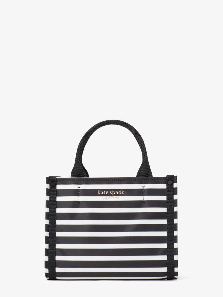 Black and white best sale striped kate spade tote