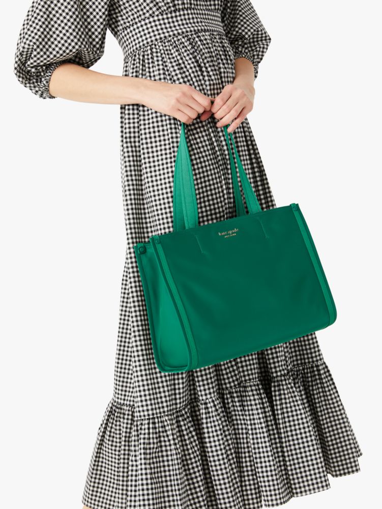 Kate Spade,The Little Better Sam Nylon Medium Tote,tote bags,Medium,Forest Night