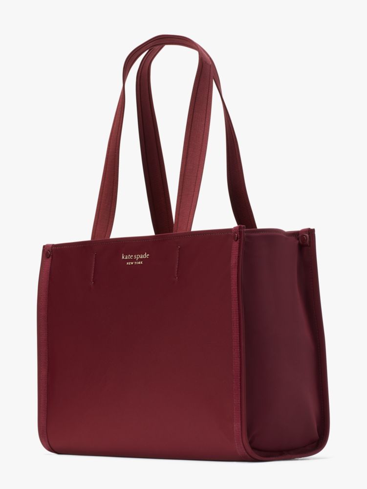 The Little Better Sam Nylon Medium Tote, Dark Merlot, Product
