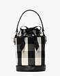 Kate Spade,picnic gingham small bucket bag,crossbody bags,Small,Black Multi