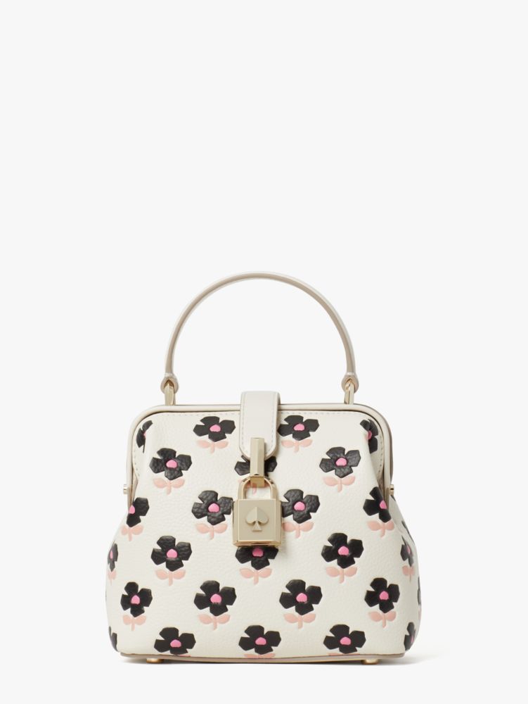 Louis Vuitton Black And White Floral Printed Embossed Calfskin