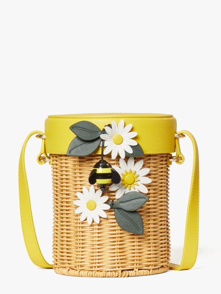 kate spade new york Honey Pot Medium Rattan Crossbody