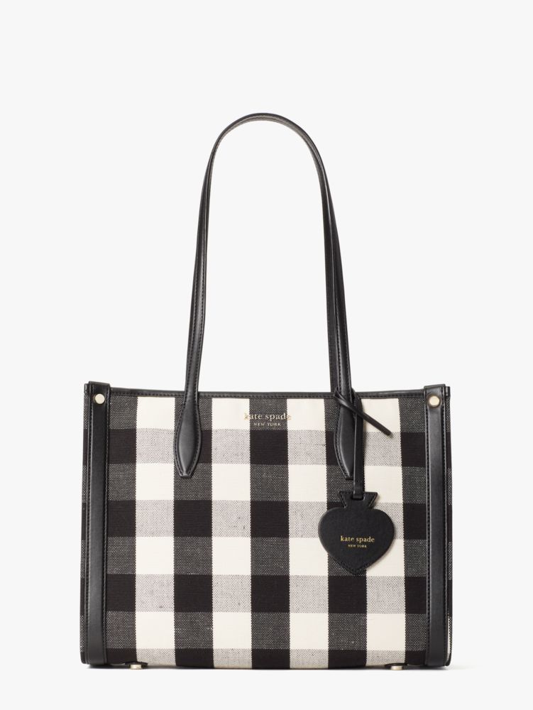 Kate spade black outlet and white checkered purse