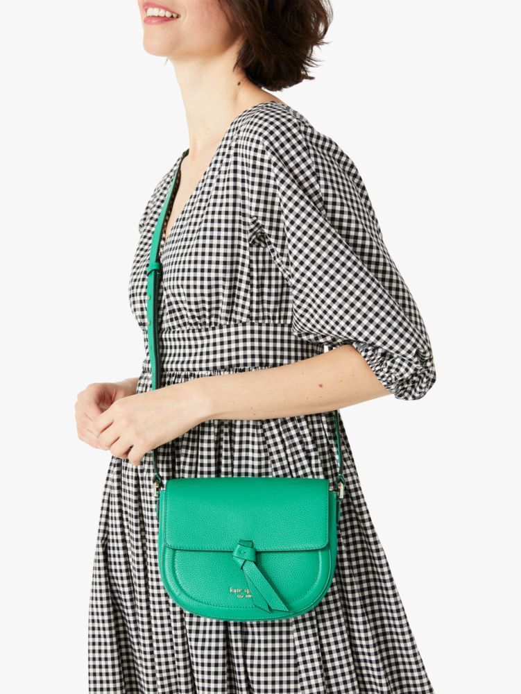 Kate Spade,Knott Medium Saddle Crossbody,crossbody bags,Medium,Yucca